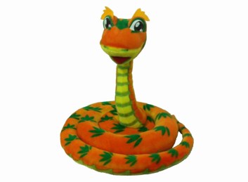 Plyšový had  oranžový 300 cm