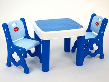 Set dětský stolek se židličkami - modrý - POSLEDNÍ KUS