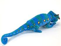 Plyšový chameleon  124cm  modrý