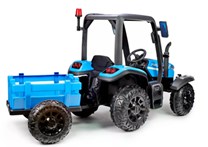 Dětský elektrický traktor s přívěsným vozíkem Upper Version - modrý