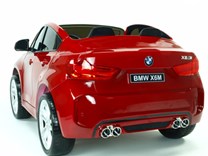 BMW X6M dvoumístné s 2,4G DO, el. brzdou, EVA koly, otvíracími dveřmi, USB, Mp3, voltmetrem, 55cm čalouněnou sedačkou JJ2168L.red