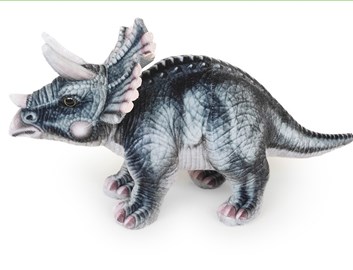 Plyšový dinosaurus Triceratops  šedý