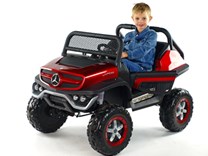 Dětský elektrický džíp Mercedes Benz Unimog, dvoumístný červený Janek 7 let