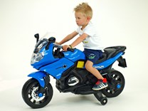Dětská silniční závodní motorka 12V - J558.blue