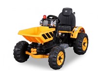 Dětský elektrický traktor Kingdom s přední vanou -žlutá