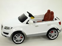 Dětské elektrické autíčko Audi Q7 s 2,4G DO a čalouněnou sedačkou a odpruženou nápravou - HLQ7 2,4G. Bílá