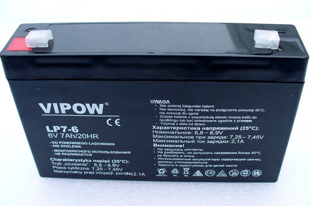 Gelová baterie pro dětská autíčka Vipow 6V/7Ah