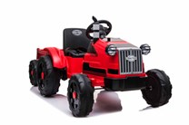 Dětský elektrický traktor s vlekem červený