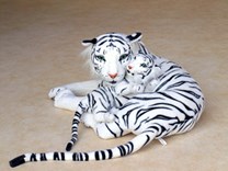 Plyšový tygr bílý s mládětem