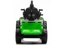 Dětský elektrický traktor s vlekem a bagrovou lžící -zelený