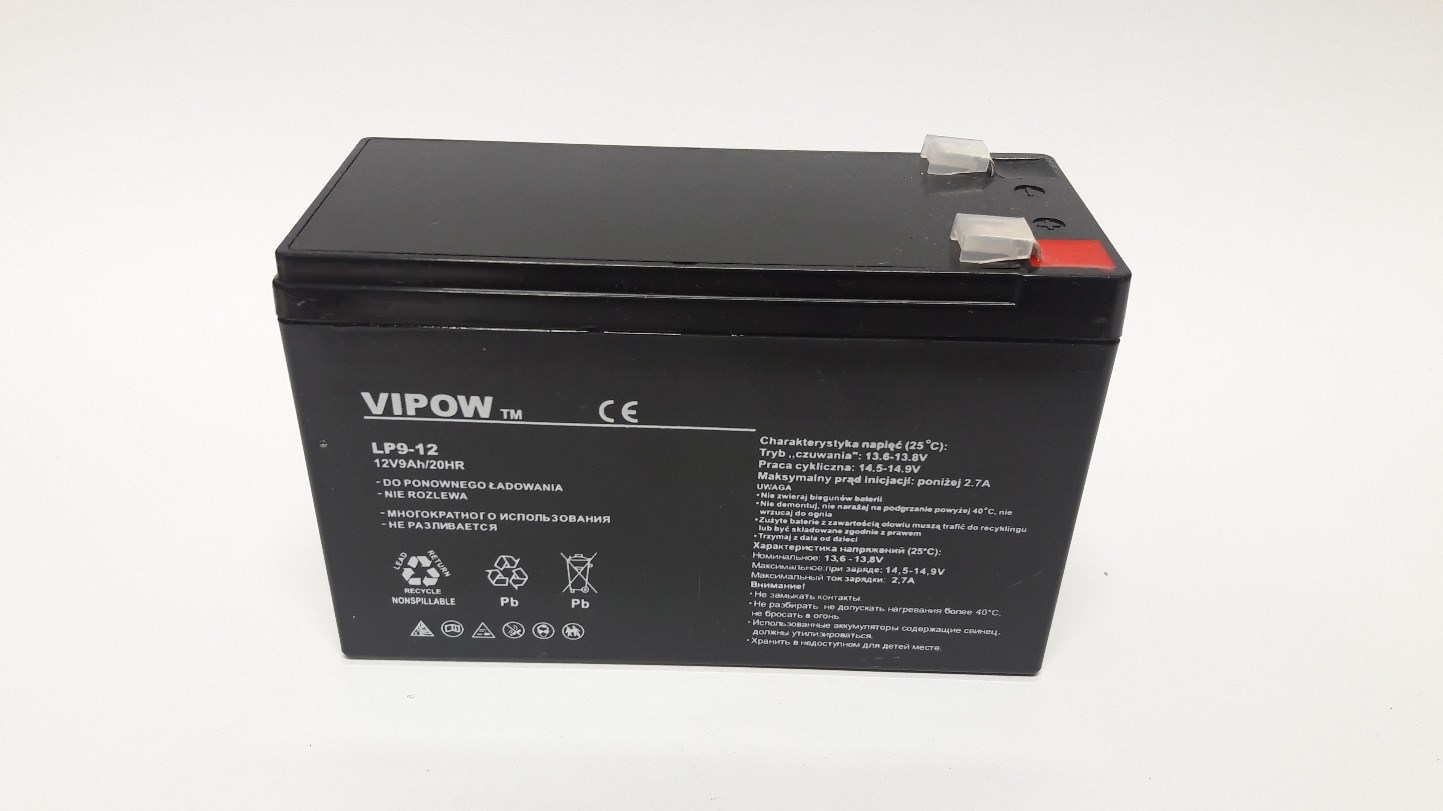 Baterie gelová Vipow 12V/9Ah pro dětská vozítka