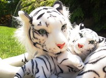 Plyšový tygr bílý s mládětem
