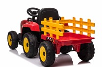 Dětský el.traktor s vlekem  s 2,4G dálkovým ovladačem - červený