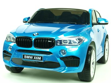 Dětské elektrické autíčko BMW X6M dvoumístné s 2,4G DO model 2022 -  modré lakované