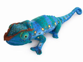 Plyšový chameleon  124cm  modrý