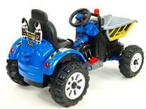 Dětský elektrický traktor Kingdom s přední vanou -  modrý