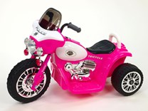 Dětská elektrická motorka Policie růžová