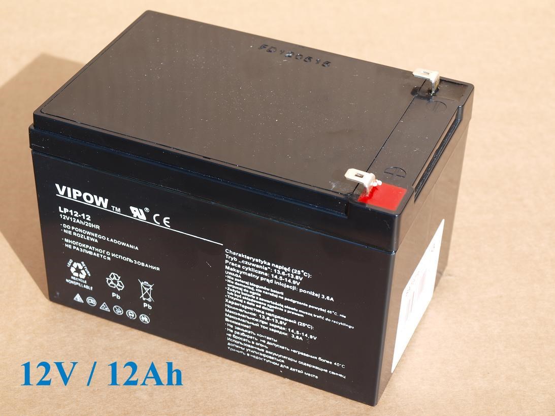Baterie gelová VIPOW 12V/12Ah/20HR pro dětská vozítka