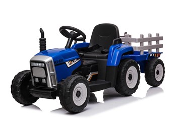 Dětský el.traktor s vlekem  s 2,4G dálkovým ovladačem - modrý