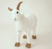 Plyšová koza stojící bílá