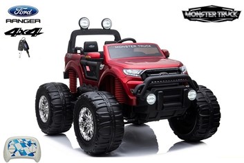 Dětské elektrické autíčko Ford Ranger Monster Truck 4x4 červená metalíza -sestavené
