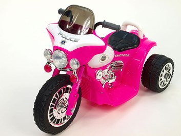 Dětská elektrická motorka Policie růžová - POSLEDNÍ KUS