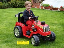 Dětský elektrický traktor 12V s 2,4G dálkovým ovládáním, mohutnými koly -ZP1007RC. červená