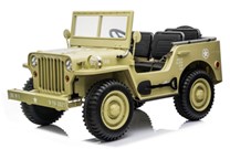 Dětský elektrický vojenský mini Jeep Willys MB - pískový