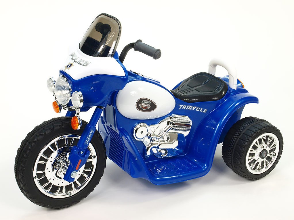 Dětská elektrická motorka Policie modrá