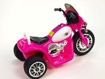 Dětská elektrická motorka Policie růžová