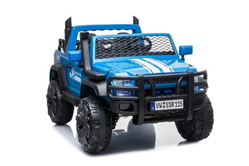 Auto pro 2 děti JUMBO  INTERCEPTOR s 2,4G RC , Model 2023 , modrá barva