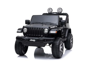 Dětský elektrický licenční Jeep Rubicon 4x4,  model 2022 , lakovaný černou barvou