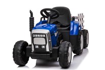 Dětský el.traktor s vlekem  s 2,4G dálkovým ovladačem - modrý