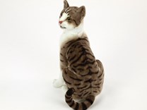 Plyšová kočka hnědošedá HMRA46T