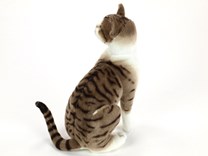 Plyšová kočka hnědošedá HMRA46T