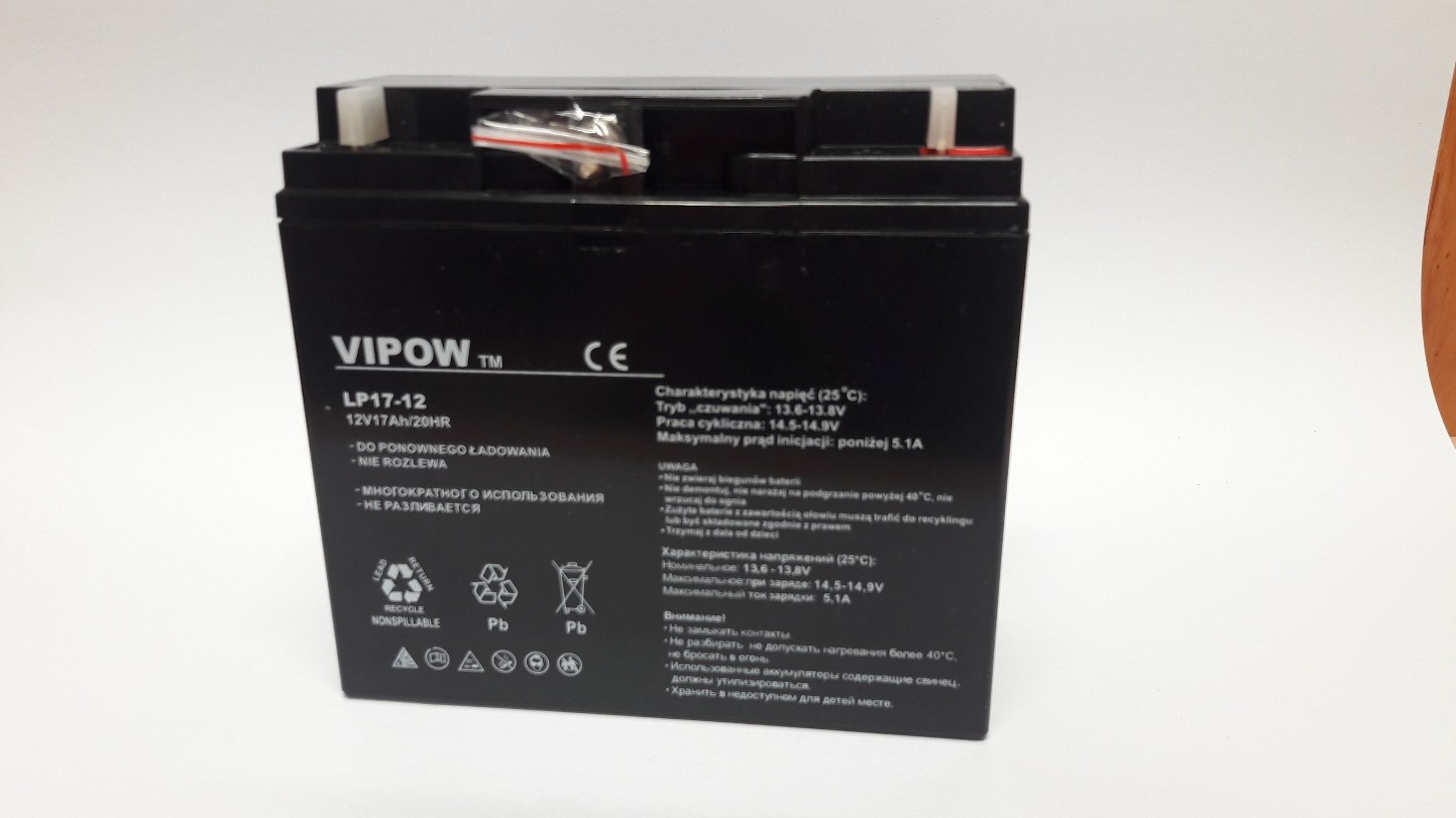 Baterie gelová Vipow 12V/17Ah pro dětská vozítka