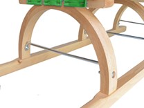 Dřevěné dětské sáňky se zeleným průpletem (se zvýšenou nosností)
