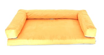 Aminela pelíšek s okrajem 80x60 cm Half and Half oranžová/šedá