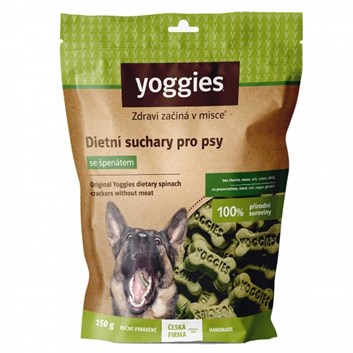 Yoggies zeleninové suchary pro psy bez masa a lepku se špenátem 150 g