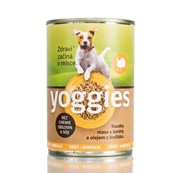 Yoggies krůtí konzerva pro psy s batáty a bodlákovým olejem  400g