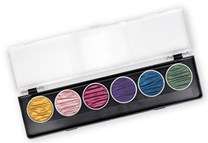 Coliro, M710, metalické, perleťové akvarelové barvy, 6 odstínů, Rainbow