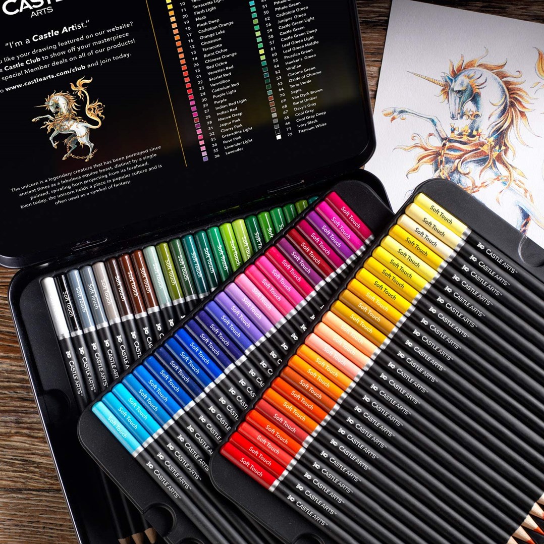Castle art supplies, CASCP72, Premium colored pencils, 72 ks