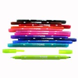 Tombow, WS-PK-12P-1, Twintone, oboustranné popisovače, zářivé, 12 ks