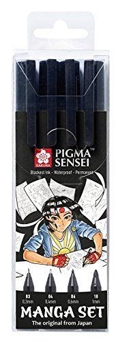 Sakura, POPIGSEN4, Manga pigma sensei set, sada linerů a popisovačů, 4 kusy