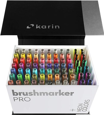 Karin, 27 C13, Brushmarker Pro Mega box Plus, sada štětečkových popisovačů, 72 + 3 ks