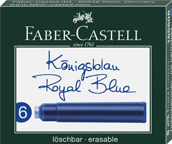Faber-Castell, 185506, náhradní náplně do pera (bombičky), modrá, 6 ks