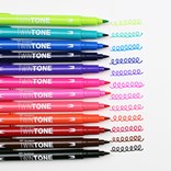 Tombow, WS-PK-12P-1, Twintone, oboustranné popisovače, zářivé, 12 ks