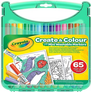 Crayola, 04-0379-E-000, Create & Colour, cestovní sada fixů s pracovními listy, 65 ks