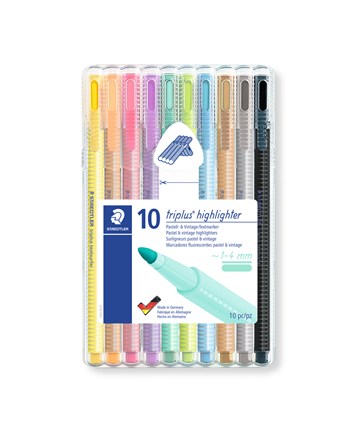 Staedtler, 362 CSB10, Triplus Textsurfer, sada pastelových zvýrazňovačů, 10 ks