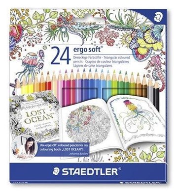 Staedtler, 157 C24JB, Ergo Soft, pastelky, limitovaná edice Johanna Basford, 24 ks